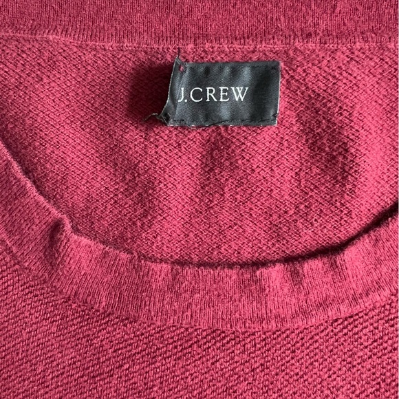 J CREW BURGUNDY LONG SLEEVE CASHMERE BLEND CREWNECK SWEATER SIZE MEDIUM - Picture 5 of 7